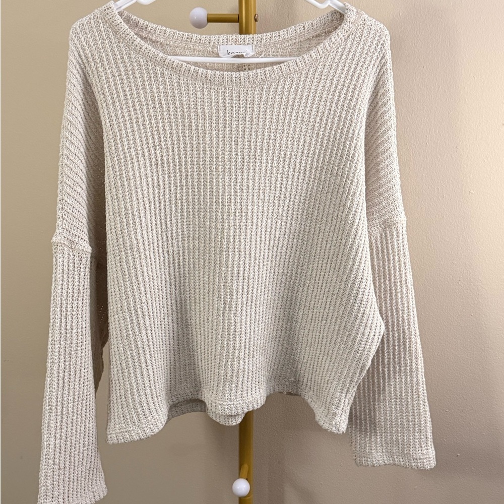 Korye Chunky Knit Sweater Cream Oversized Pullover XL - Picture 2 of 9